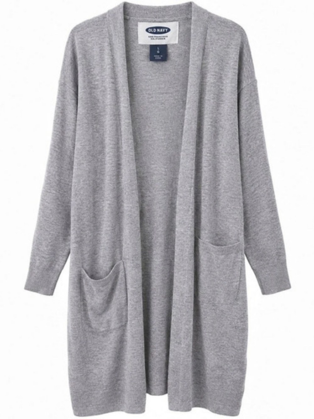 Old Navy Open-Front Longline Cardigan Sweater Gray